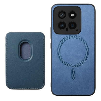 For Xiaomi Redmi K70 / K70 Pro 5G Retro Magsafe Card Bag PU Back Cover Phone Case(Blue) - K70 Pro Cases by buy2fix | Online Shopping UK | buy2fix