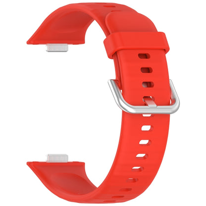 For Huawei Watch Fit3 Silicone Soft Watch Band + Clear Watch Protective Case Set(Red) - Watch Bands by buy2fix | Online Shopping UK | buy2fix