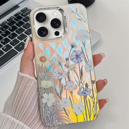 For iPhone 16 Pro Max Electroplating Laser Flower Texture TPU Phone Case(Chrysanthemum AH5) - iPhone 16 Pro Max Cases by buy2fix | Online Shopping UK | buy2fix