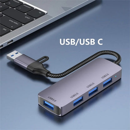 T203 USB + Type-C 3.0 Converter Hub 5Gbps USB 3.0 Data Transfer Adapter for Laptop / Tablet PC - USB 3.0 HUB by buy2fix | Online Shopping UK | buy2fix