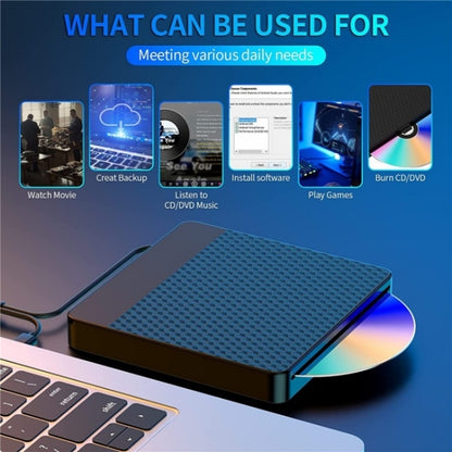 X001 USB 3.0+Type-C Disc Player External Optical Drive CD / DVD Burner Reader - Rewritable Drive by buy2fix | Online Shopping UK | buy2fix