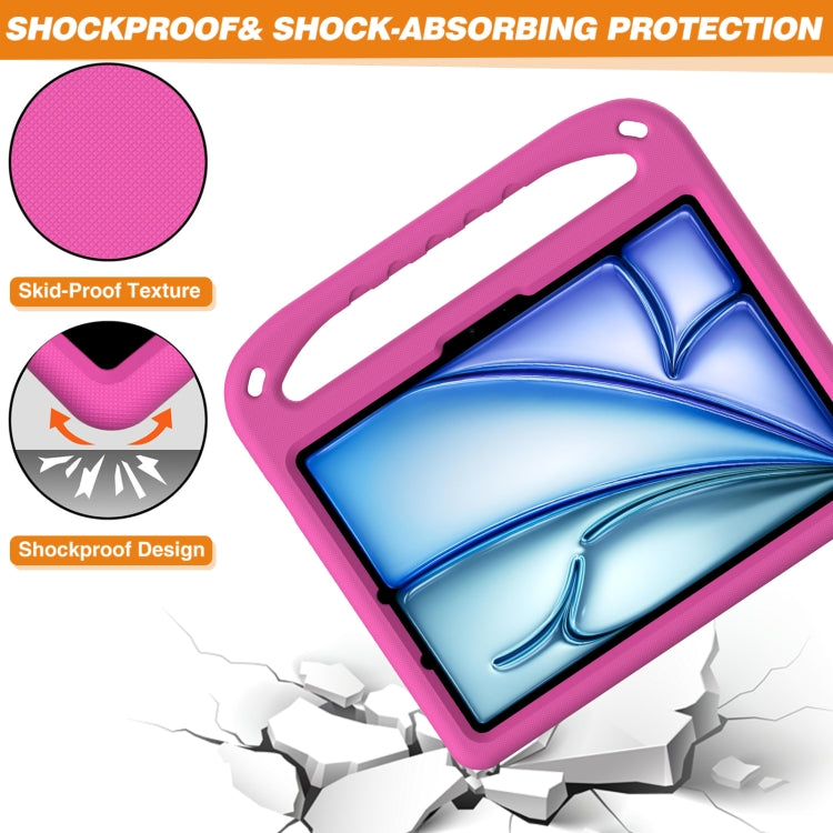 For iPad Air 11 / Pro 11 2024 Handle EVA Shockproof Tablet Case with Holder(RoseRed) - iPad Air 11 2024 Cases by buy2fix | Online Shopping UK | buy2fix