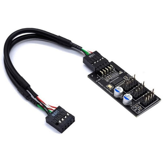 YNS-02 Extension Cable Card Motherboard USB 2.0 9-pin to 3x 9-pin Adapter - Others by buy2fix | Online Shopping UK | buy2fix