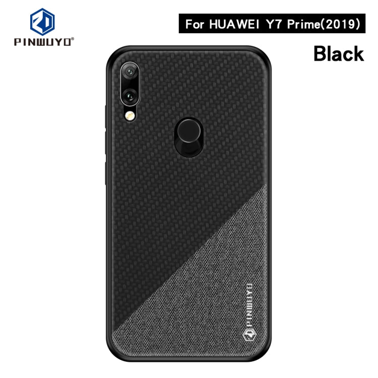 PINWUYO Honors Series Shockproof PC + TPU Protective Case for Huawei Y7 2019 (Fingerprint Hole) / Y7 Prime 2019(Black) - Huawei Cases by PINWUYO | Online Shopping UK | buy2fix