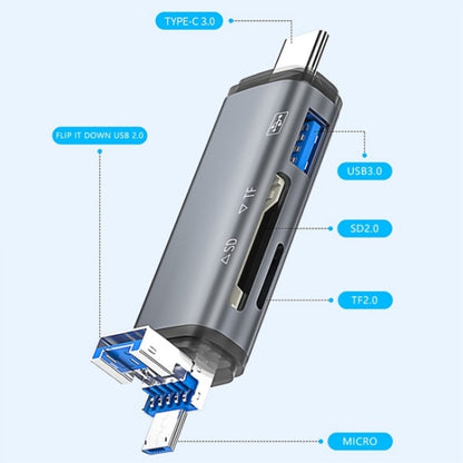 ADS-307 Data Transfer OTG Adapter USB / Type-C / Micro Plug SD TF Card U-Disk Reader -  by buy2fix | Online Shopping UK | buy2fix