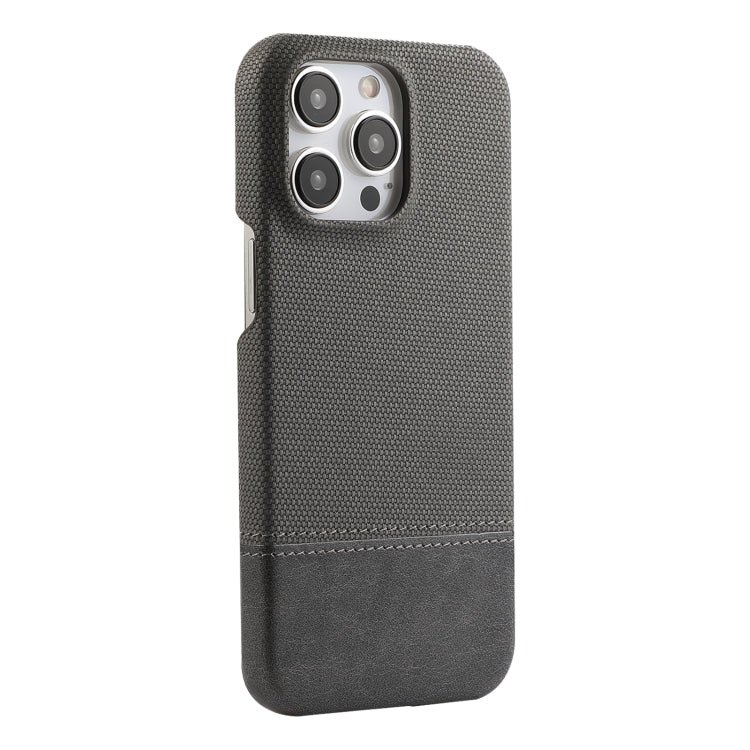 For iPhone 16 Pro Stitching Cloth PU Shockproof Phone Case(Grey) - iPhone 16 Pro Cases by buy2fix | Online Shopping UK | buy2fix