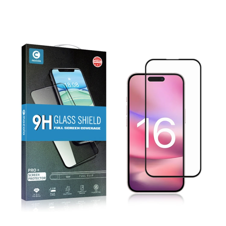 For iPhone 16 mocolo 2.5D Full Glue Full Cover Tempered Glass Film - iPhone 16 Tempered Glass by mocolo | Online Shopping UK | buy2fix