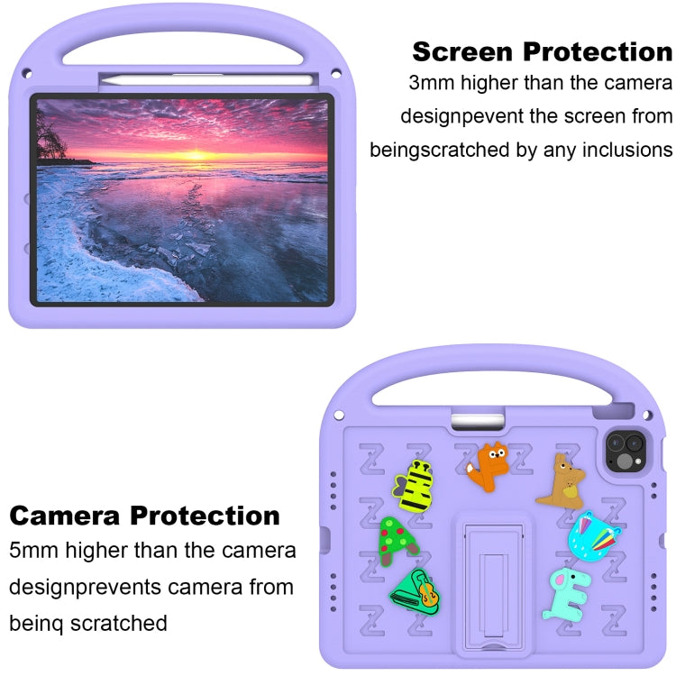 For iPad Pro 11 2024 Cartoon Sparrow EVA Shockproof Tablet Case(Taro Purple) - iPad Pro 11 2024 Cases by buy2fix | Online Shopping UK | buy2fix