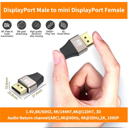 JUNSUNMAY 8K 60Hz Male Displayport to Female Mini Displayport Adapter DP Converter -  by JUNSUNMAY | Online Shopping UK | buy2fix