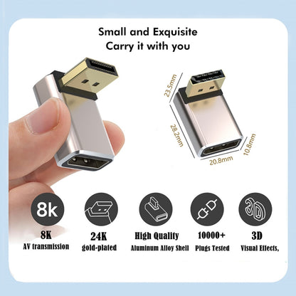 JUNSUNMAY 8K 60Hz PD1.4 Male Displayport to Female Displayport Adapter Converter, Angle:Up -  by JUNSUNMAY | Online Shopping UK | buy2fix