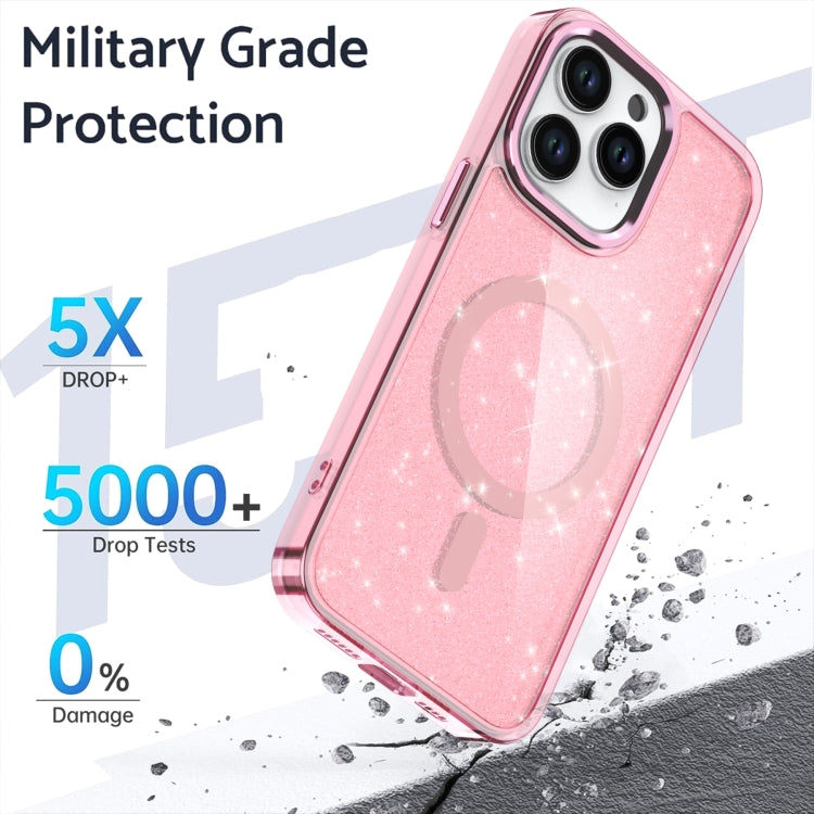 For iPhone 15 Pro Glitter MagSafe Shockproof Phone Case(Grey) - iPhone 15 Pro Cases by buy2fix | Online Shopping UK | buy2fix