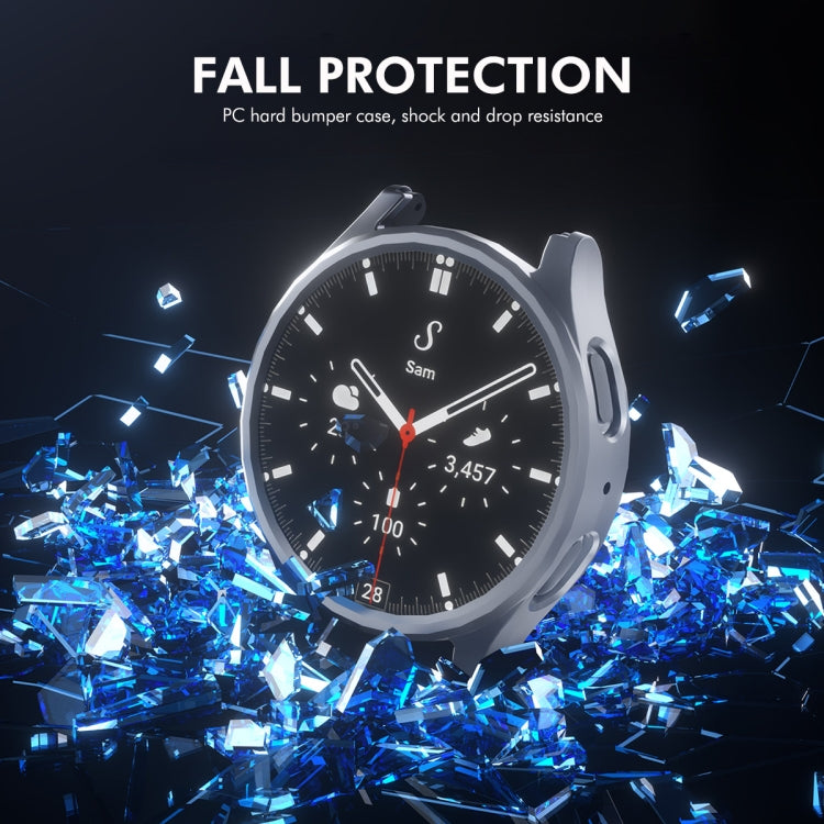 For Samsung Galaxy Watch7 44mm ENKAY Hat-Prince Electroplated Hard PC Case + 0.2mm 9H Glass Screen Protector(Black) - Watch Cases by ENKAY | Online Shopping UK | buy2fix