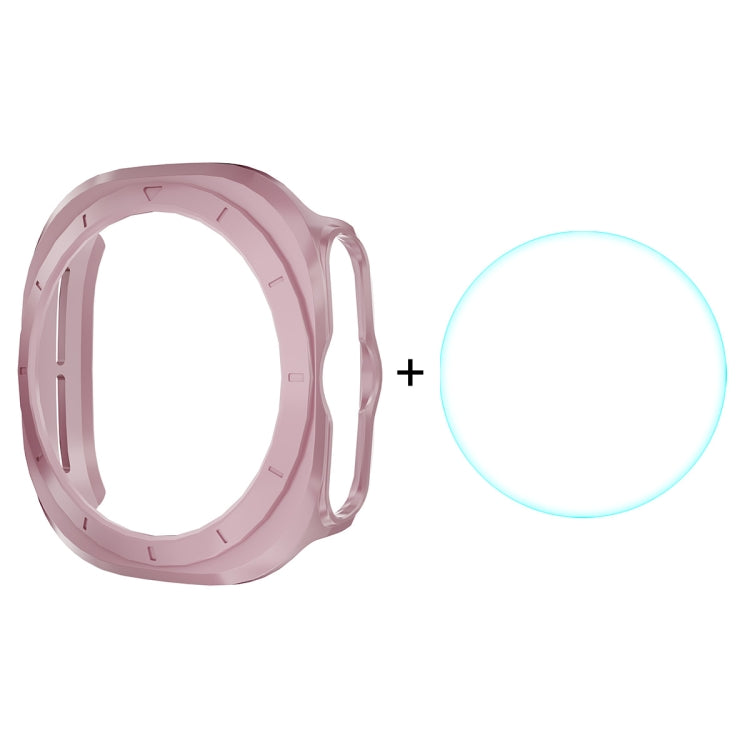 For Samsung Galaxy Watch Ultra 47mm ENKAY Hat-Prince Electroplated Hard PC Case + 0.2mm 9H Glass Screen Protector(Pink) - Watch Cases by ENKAY | Online Shopping UK | buy2fix