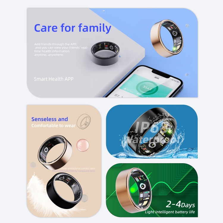 R11M SIZE 7 Smart Ring, Support Heart Rate / Blood Oxygen / Sleep / Multiple Sports Modes(Gold) - Smart Rings / Smart Telephones by buy2fix | Online Shopping UK | buy2fix