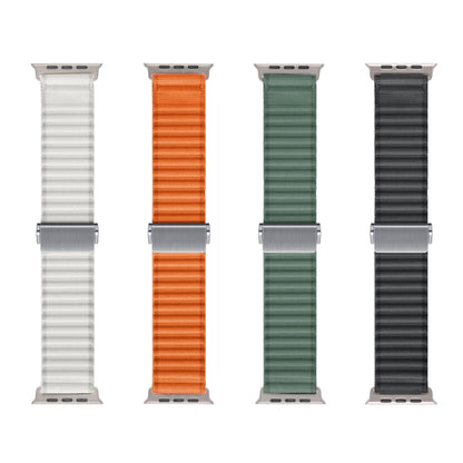 For Apple Watch Ultra 2 49mm Off Road Magnetic Buckle Braided Nylon Watch Band(Orange) - Watch Bands by buy2fix | Online Shopping UK | buy2fix