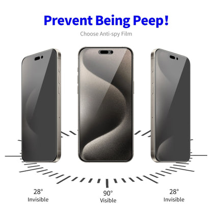 For iPhone 16 Pro 2pcs ENKAY Hat-Prince 28 Degree Anti-peeping Privacy Tempered Glass Film - iPhone 16 Pro Tempered Glass by ENKAY | Online Shopping UK | buy2fix