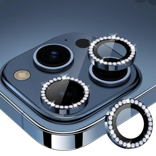 For iPhone 16 Pro / 16 Pro Max ENKAY AR Anti-reflection Individual Diamond Ring Camera Lens Glass Full Film(Dark Blue) - iPhone 16 Pro Max Tempered Glass by ENKAY | Online Shopping UK | buy2fix