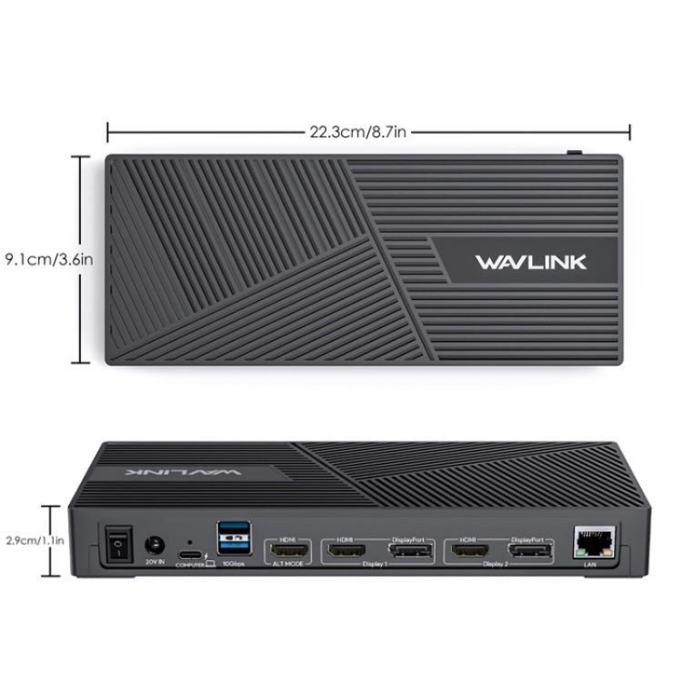 WAVLINK UG69PD25 Pro 100W PD Charging Triple 4K Display Laptop Docking Station, Plug:UK Plug - Adapter by WAVLINK | Online Shopping UK | buy2fix