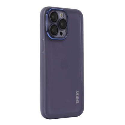 For iPhone 16 Pro Max ENKAY Hat-Prince Translucent Matte TPU Phone Case with Lens Film(Purple) - iPhone 16 Pro Max Cases by ENKAY | Online Shopping UK | buy2fix