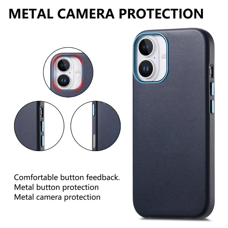 For iPhone 16 Pro Max Electroplated Metal Button Shockproof Phone Case(Dark Blue) - iPhone 16 Pro Max Cases by buy2fix | Online Shopping UK | buy2fix