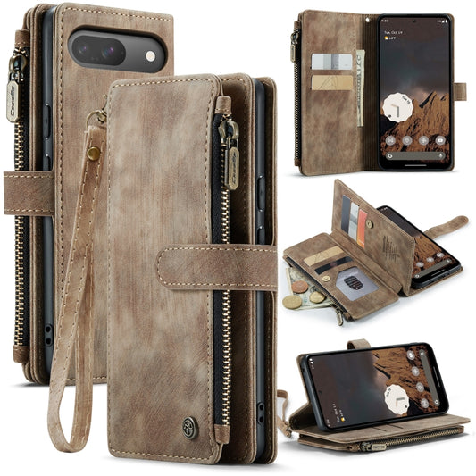 For Google Pixel 9 / 9 Pro CaseMe C30 Card Slots Zipper Wallet Leather Phone Case(Brown) - Google Cases by CaseMe | Online Shopping UK | buy2fix