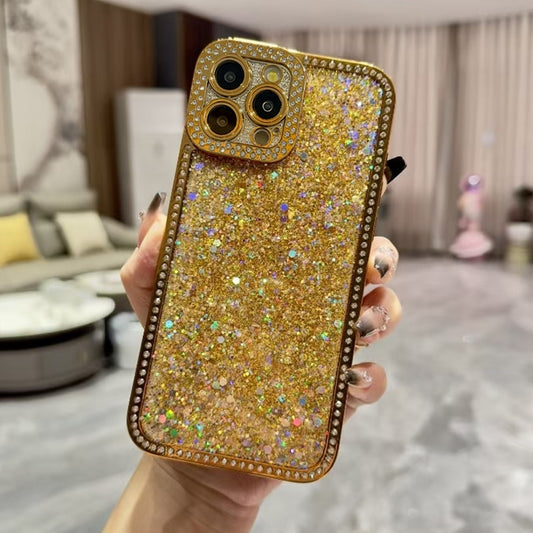 For iPhone 16 Pro Max Diamond Glitter Sequins TPU Phone Case(Gold) - iPhone 16 Pro Max Cases by buy2fix | Online Shopping UK | buy2fix