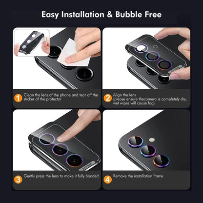 For OPPO Reno12 Global ENKAY Hat-Prince 9H Rear Camera Lens Aluminium Alloy Tempered Glass Film(Black) - Reno12 Tempered Glass by ENKAY | Online Shopping UK | buy2fix