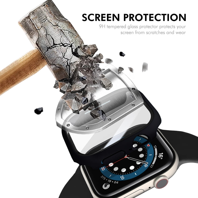 For Apple Watch Series 10 42mm ENKAY Hat-Prince PC Tempered Glass Film Integrated Watch Case(White) - Watch Cases by ENKAY | Online Shopping UK | buy2fix