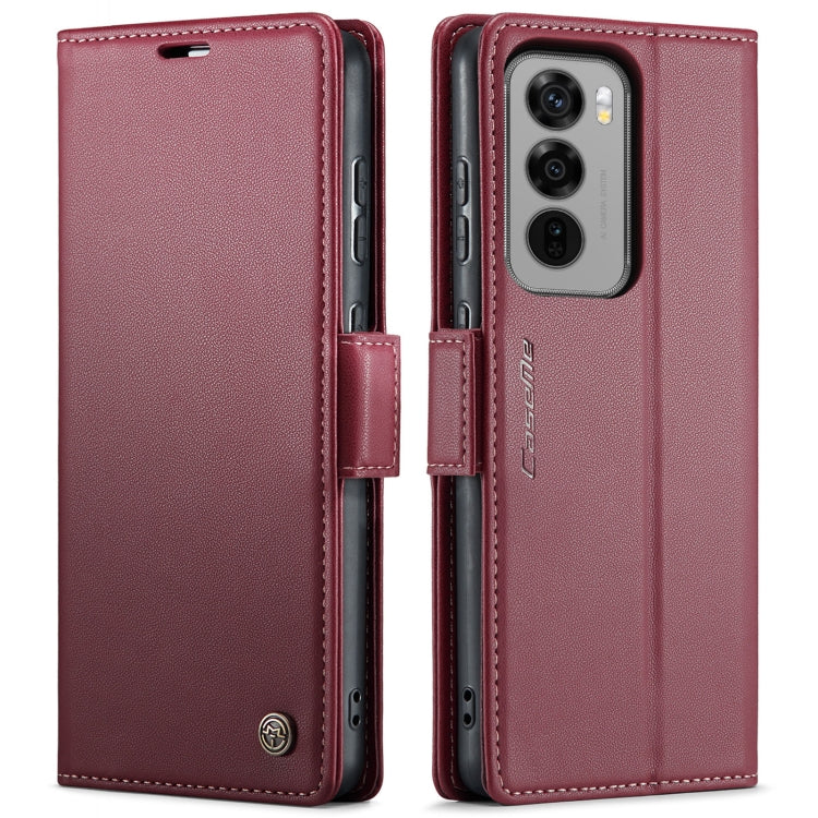 For OPPO Reno12 5G Global CaseMe 023 Butterfly Buckle Litchi Texture RFID Anti-theft Leather Phone Case(Red) - Reno12 Cases by CaseMe | Online Shopping UK | buy2fix