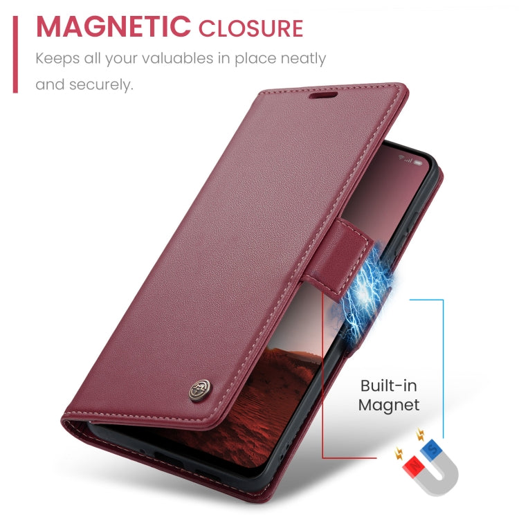 For OPPO Reno12 5G Global CaseMe 023 Butterfly Buckle Litchi Texture RFID Anti-theft Leather Phone Case(Red) - Reno12 Cases by CaseMe | Online Shopping UK | buy2fix