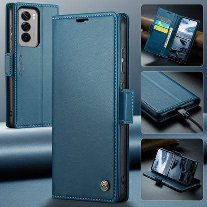 For OPPO Reno12 Pro 5G Global CaseMe 023 Butterfly Buckle Litchi Texture RFID Anti-theft Leather Phone Case(Blue) - Reno12 Pro Cases by CaseMe | Online Shopping UK | buy2fix