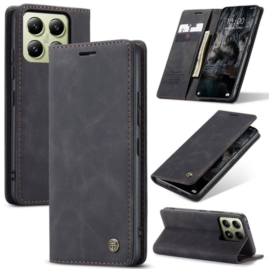 For Xiaomi 14T CaseMe 013 Multifunctional Horizontal Flip Leather Phone Case(Black) - 14T Cases by CaseMe | Online Shopping UK | buy2fix