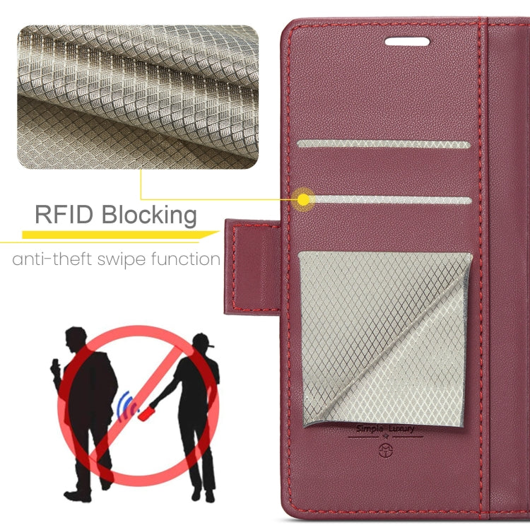 For Xiaomi 14T Pro CaseMe 023 Butterfly Buckle Litchi Texture RFID Anti-theft Leather Phone Case(Red) - 14T Pro Cases by CaseMe | Online Shopping UK | buy2fix