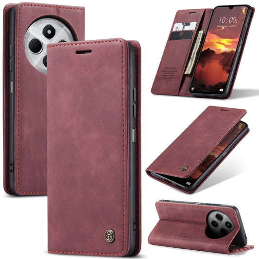 For Redmi 14C CaseMe 013 Multifunctional Horizontal Flip Leather Phone Case(Red) - 14C Cases by CaseMe | Online Shopping UK | buy2fix