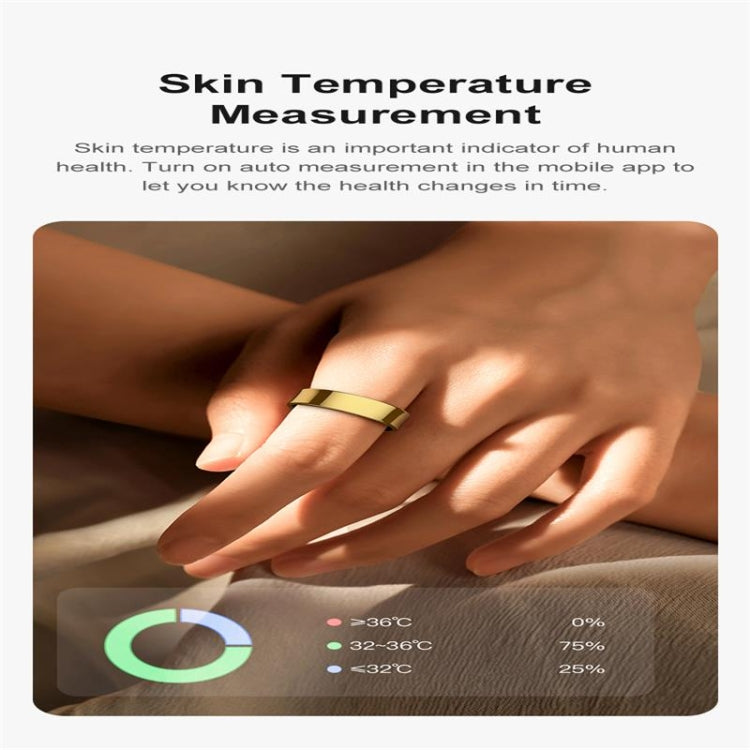 R09 SIZE 8 Smart Ring, Support Heart Rate / Blood Oxygen / Sleep Monitoring / Multiple Sports Modes(Gold) - Smart Rings / Smart Telephones by buy2fix | Online Shopping UK | buy2fix