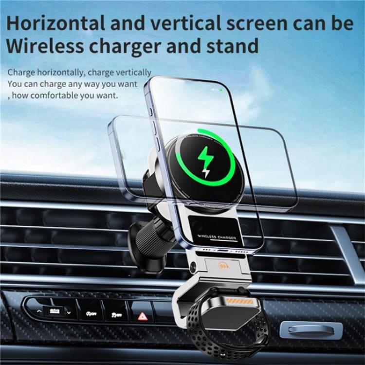 SD16 For Phone Watch Earphone Car Air Vent Phone Holder Magnetic 3 in 1 Wireless Charger(Black) - Car Charger by buy2fix | Online Shopping UK | buy2fix