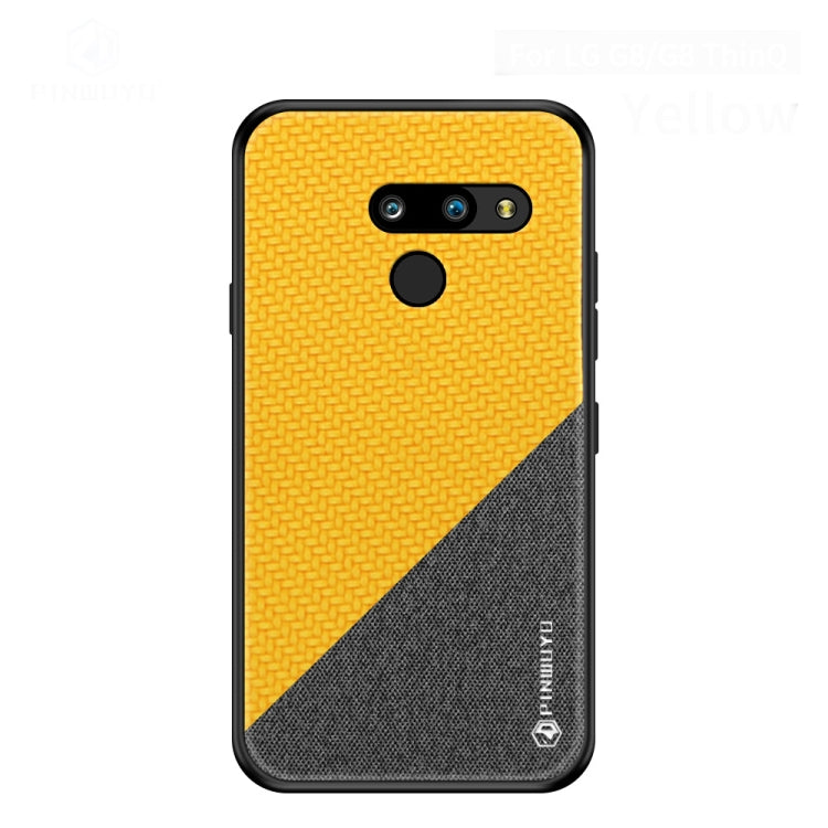 PINWUYO Hong Series Anti-fall TPU+ Chemical Fiber Cloth Protective Cover for LG G8 / G8 ThinQ(Yellow) - LG by PINWUYO | Online Shopping UK | buy2fix