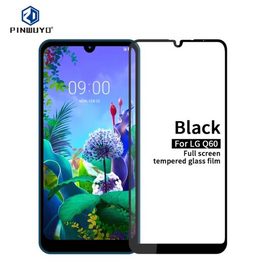 PINWUYO 9H 2.5D Full Screen Tempered Glass Film for LG K50 / Q60(Black) - LG Tempered Glass by PINWUYO | Online Shopping UK | buy2fix