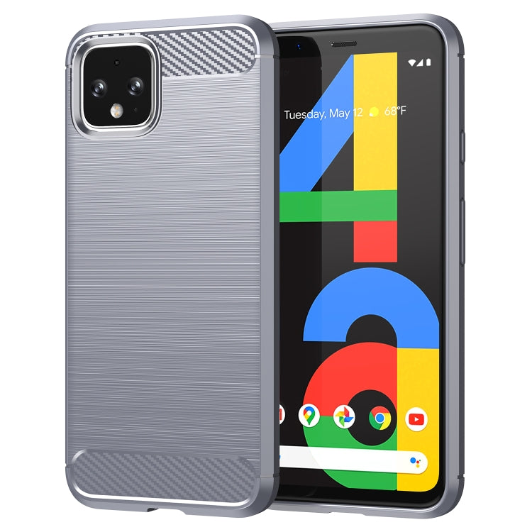 For Google Pixel 4a Brushed Texture Carbon Fiber Shockproof TPU Case (Grey) - Google Cases by buy2fix | Online Shopping UK | buy2fix