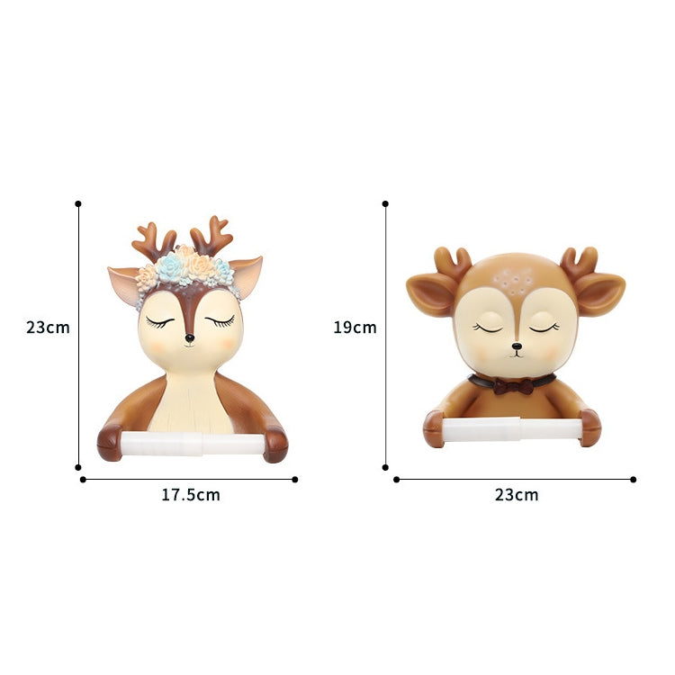 Punch-free Cartoon Animal Creative Home Roll Bathroom Wall-mounted Tissue Box(Little Deer) - Shelves by buy2fix | Online Shopping UK | buy2fix