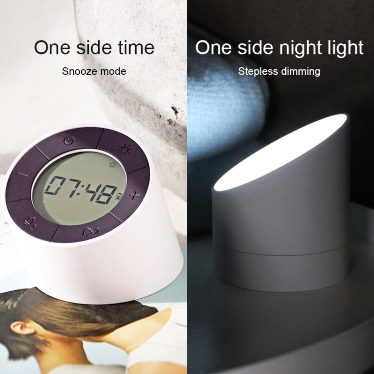 Simple Home Creative Multi-function Charging Stepless Dimming Alarm Clock Night Light(Gray) - Alarm Clocks by buy2fix | Online Shopping UK | buy2fix