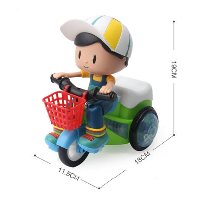 Electric Universal Stunt Tricycle Rotating Cartoon Toy Car with Light Music, Random Color Delivery(Girl) - Music Toys by buy2fix | Online Shopping UK | buy2fix