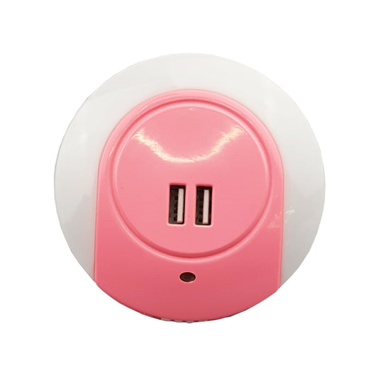 A78B LED Night Light With USB Port Intelligent Light Control Sensor Light, Plug:US Plug(Pink) - Sensor LED Lights by buy2fix | Online Shopping UK | buy2fix