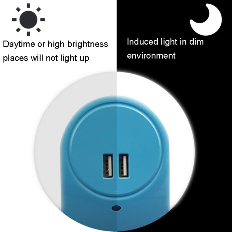A78B LED Night Light With USB Port Intelligent Light Control Sensor Light, Plug:US Plug(Pink) - Sensor LED Lights by buy2fix | Online Shopping UK | buy2fix