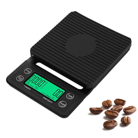 Hand Punch Coffee Scales Timing Electronic Timer Scale Kitchen Scales, Model:5kg/0.1g(Black) - Kitchen Scales by buy2fix | Online Shopping UK | buy2fix