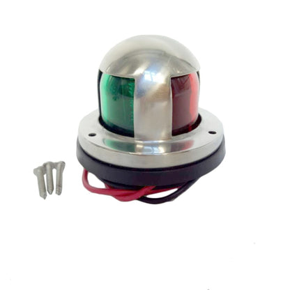 4W 12V IP65 Waterproof Stainless Steel Two-color Marine Signal Light Red and Green LED Lights - Marine Accessories & Parts by buy2fix | Online Shopping UK | buy2fix
