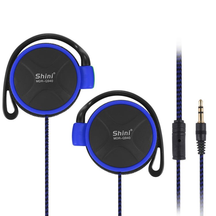 Shini Q940 3.5mm Super Bass EarHook Earphone for Mp3 Player Computer Mobile(Blue No Mic) - Normal Style Earphone by Shini | Online Shopping UK | buy2fix