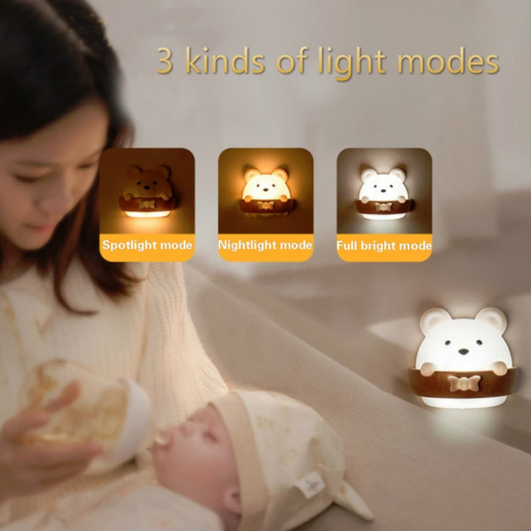 Bear Remote Control Night Light Bedside Eye Protection Wall Lamp with 3 Light Modes, Style:CN Plug - Night Lights by buy2fix | Online Shopping UK | buy2fix