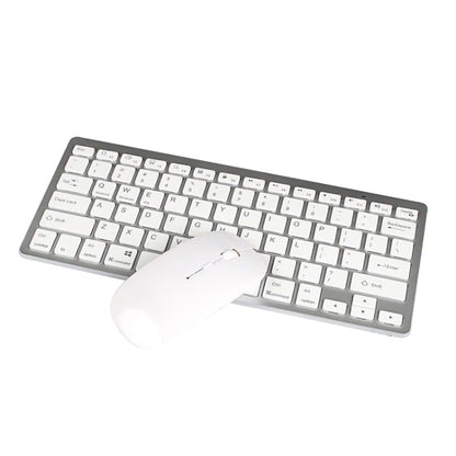 X5 2 in 1 Ultra-Thin Mini Wireless Bluetooth Keyboard + Bluetooth Mouse Set, Support Win / Android / IOS System(Silver) - Universal Keyboard by buy2fix | Online Shopping UK | buy2fix