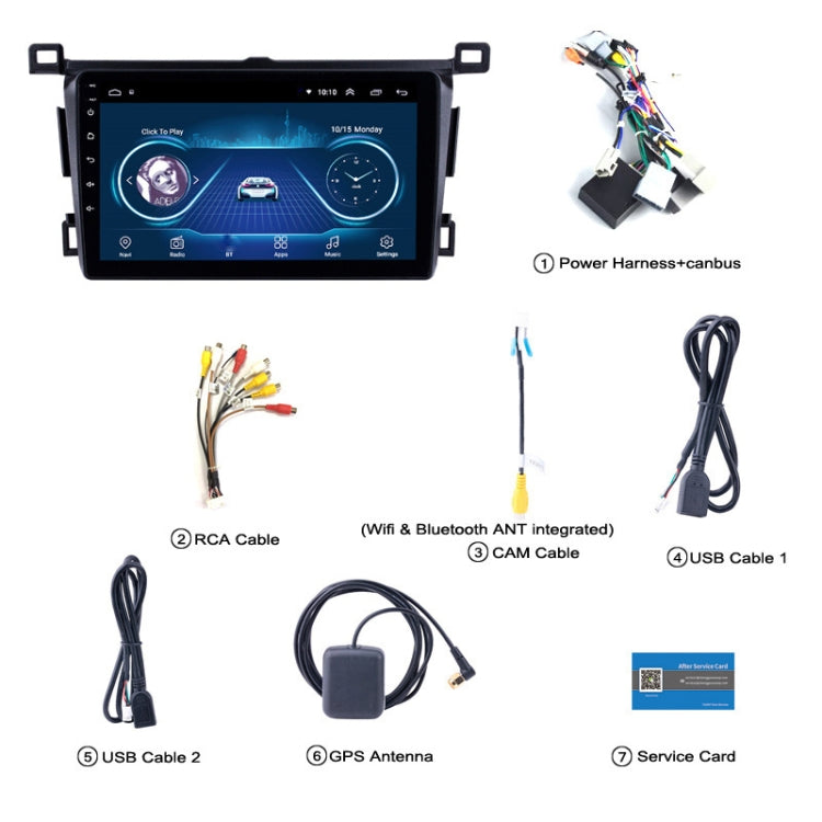 1G+16G Android Big Screen DVD GPS Navigator Suitable For Toyota RAV4 13-18 - Car DVD by buy2fix | Online Shopping UK | buy2fix